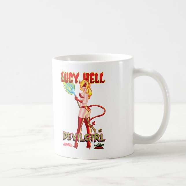 Lucy-Hölle, Devilgirl für Ihre heißesten Getränke! Kaffeetasse (Rechts)