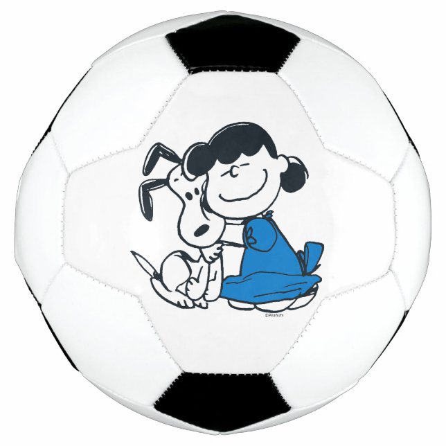 Lucy Hugging Snoopy Fußball (Vorderseite)