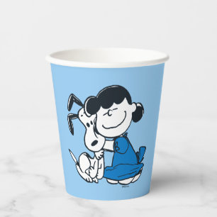 Lucy Hugging Snoopy Pappbecher
