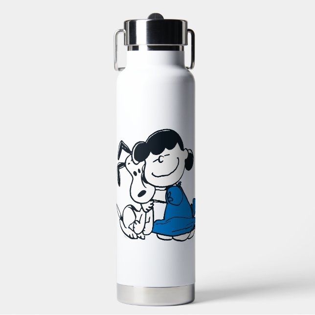 Lucy Hugging Snoopy Trinkflasche (Vorderseite)