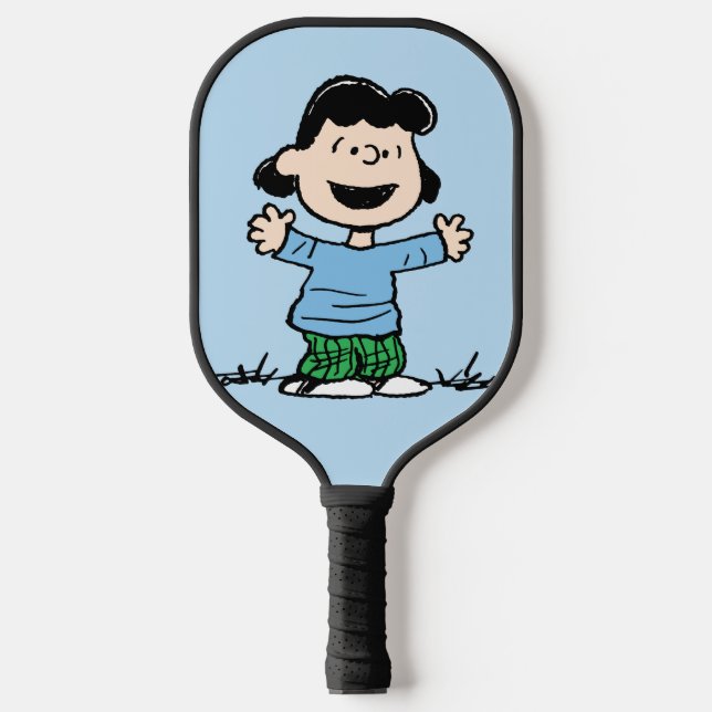 Lucy mit Waffen weit Pickleball Schläger (Vorderseite)
