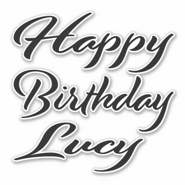 Lucy Name Vorname black Sticker Geburtstag (Vorderseite)