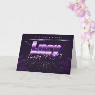 Lucy Name Vorname lila retro Karte Geburtstag
