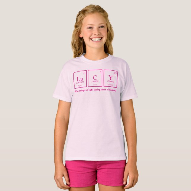 Lucy Periodensystem Elemente Chemie Name  T-Shirt (Vorne ganz)