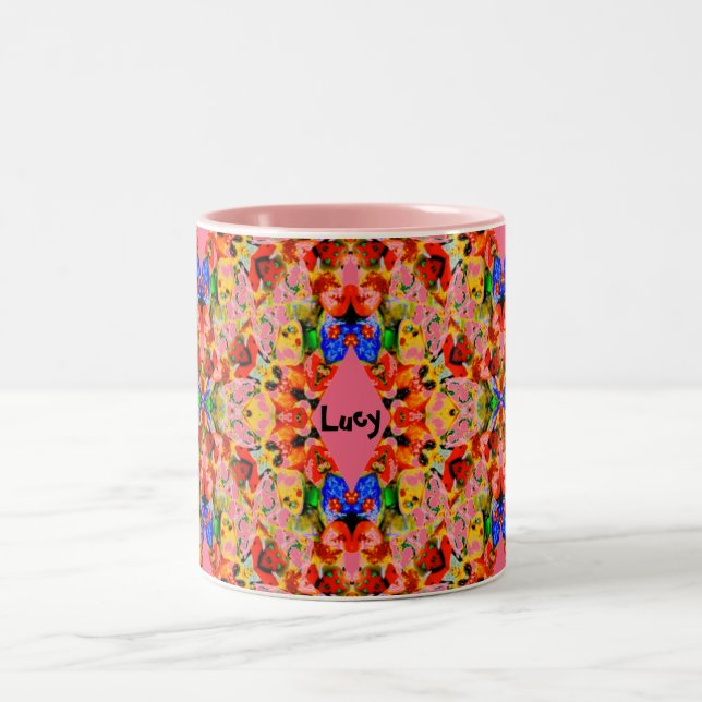 LUCY ~ Personalisierte Weihnachtsfeier ~ Zweifarbige Tasse (Mittel)