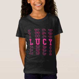 Lucy Pink Wiederholung Personalisierter Name T-Shirt