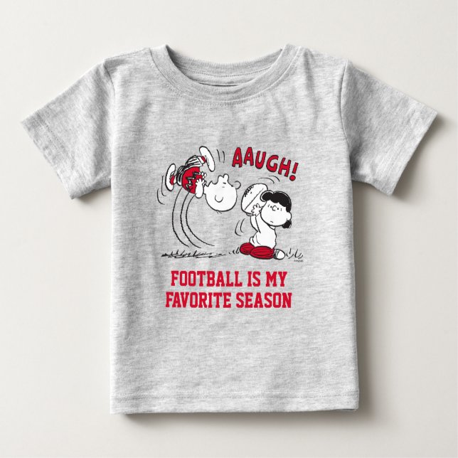 Lucy Pulls Fußball von Charlie Brown Baby T-shirt (Vorderseite)
