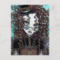 "Lucy" Steam Punk Fairy Art Postcard
