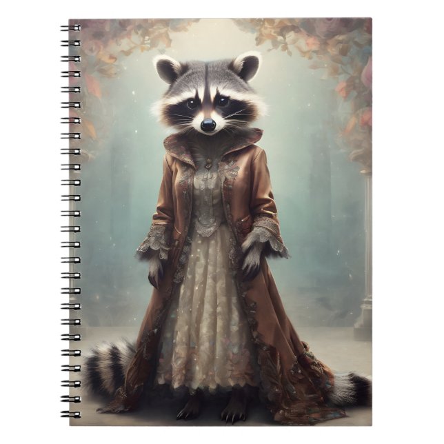 "Lucy the Dapper Raccoon" Vintage Spiral Notebook Notizblock (Vorderseite)