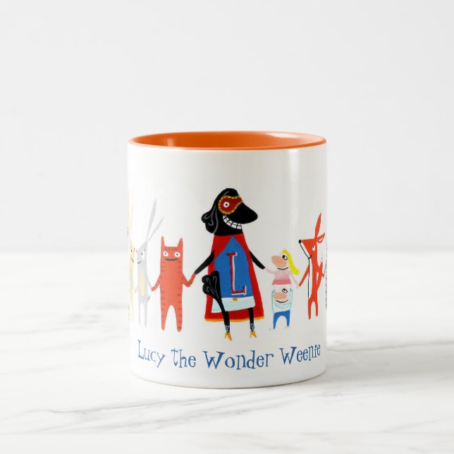 Lucy the Wonder Weenie Mug Zweifarbige Tasse (Mittel)