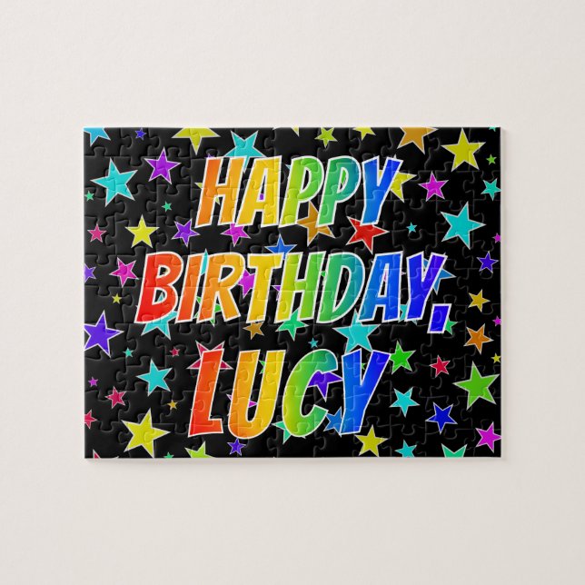 "LUCY" Vorname, Spaß "GLÜCKLICHER GEBURTSTAG" Puzzle (Horizontal)