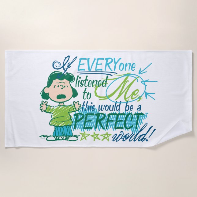 Lucy: "Wenn mir alle zuhörten..." Strandtuch (Vorderseite)