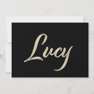 Lucy white gold Handwriting Karte