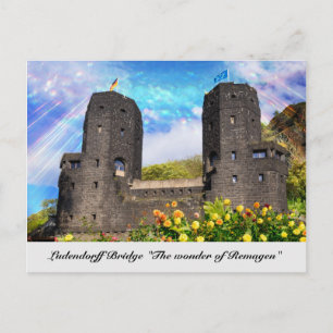Ludendorff Bridge bleibt in Erpel, Remagen Postkarte