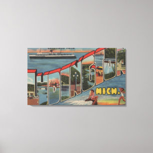 Ludington, Michigan - große Buchstabe-Szenen Leinwanddruck