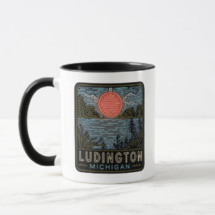 Ludington Michigan Neon-Schriftzug-Cup-Coffee-Mug Tasse