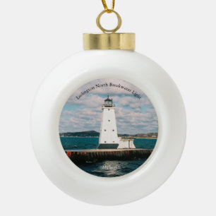 Ludington Nordwellenbrecher-Lichtverzierung Keramik Kugel-Ornament