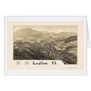 Ludlow, panoramische Karte VT - 1885