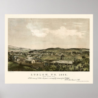 Ludlow, VT Panorama Karte - 1859 Poster