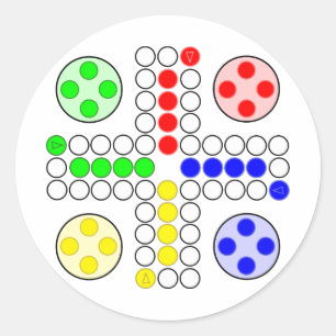 Ludo Classic Board Game Runder Aufkleber