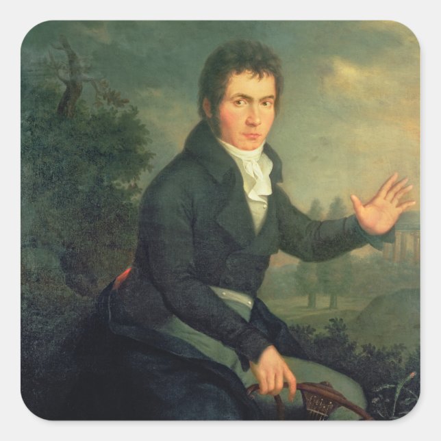 Ludvig van Beethoven , 1804 Quadratischer Aufkleber (Vorderseite)
