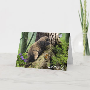 Ludwig die Leonberger Welpen-Gruß-Karte Karte
