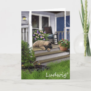 Ludwig die Leonberger Welpen-Gruß-Karte Karte