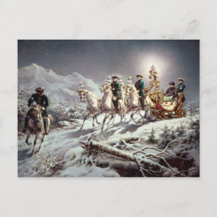 Ludwig II. Bavaria Sleighing bei Nacht Postkarte