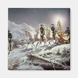 Ludwig II von Bayern Sleighing nachts Magnet