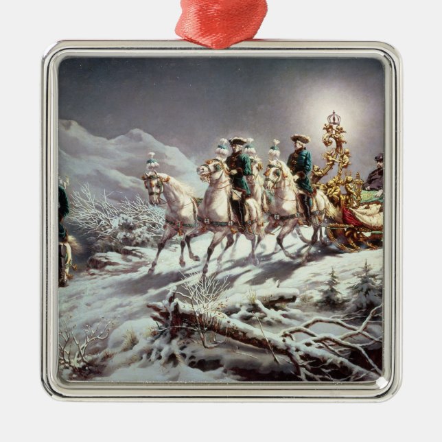 Ludwig II von Bayern Sleighing nachts Ornament Aus Metall (Vorne)