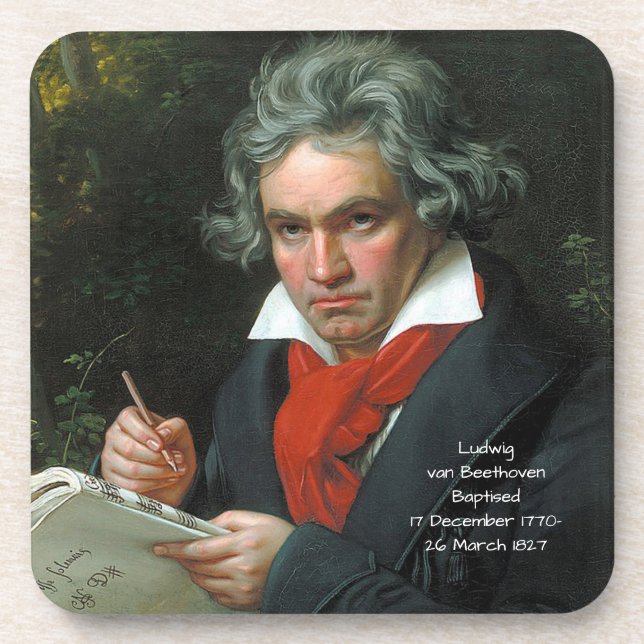 Ludwig van Beethoven 1820 Getränkeuntersetzer (Vorderseite)