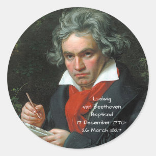 Ludwig van Beethoven 1820 Runder Aufkleber