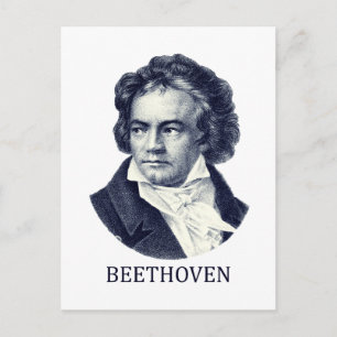 Ludwig van Beethoven, blau Postkarte