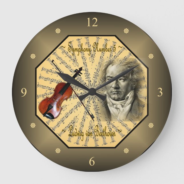 Ludwig van Beethoven ~ Deutscher Komponist ~ Piani Große Wanduhr (Vorderseite)
