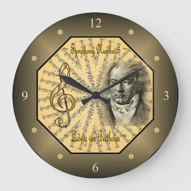 Ludwig van Beethoven ~ Deutscher Komponist ~ Piani Große Wanduhr (Vorderseite)