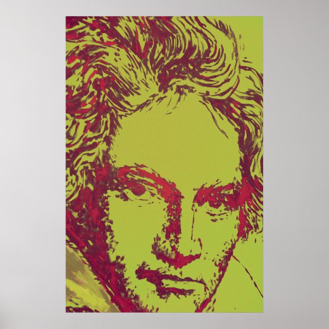 Ludwig Van Beethoven Digitale Kunst Poster (Vorne)