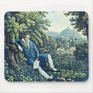 Ludwig van Beethoven durch einen Fluss (farbiges Mousepad