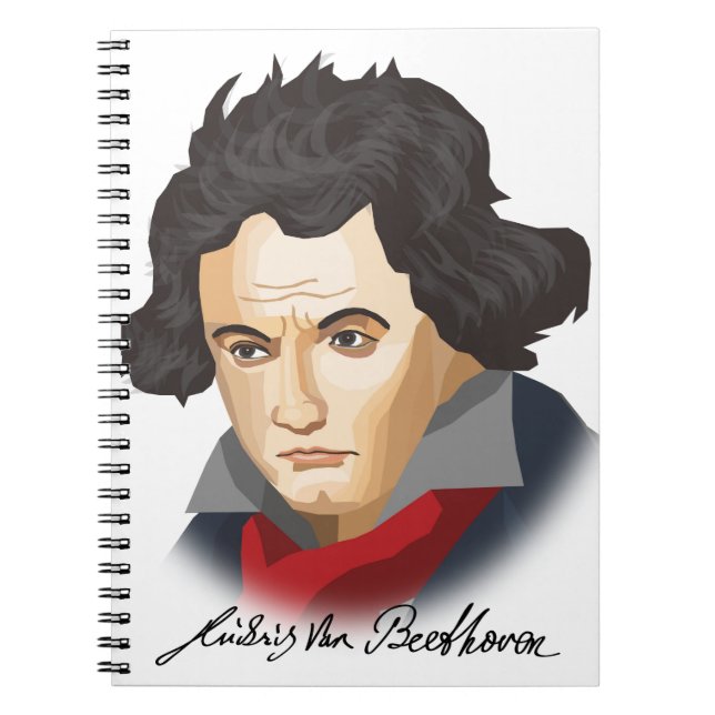 Ludwig van Beethoven im Cartoon Stil Notizblock (Vorderseite)