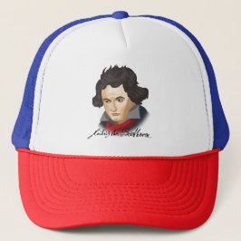 Ludwig van Beethoven im Cartoon Stil Truckerkappe