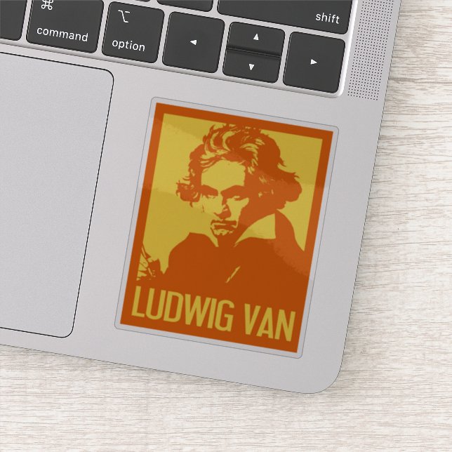Ludwig van Beethoven Pop Art Custom Cut Vinyl Aufkleber (Detail)