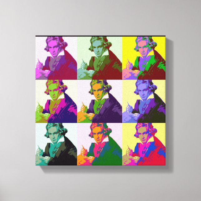 Ludwig Van Beethoven Pop Art Leinwanddruck (Vorderseite)