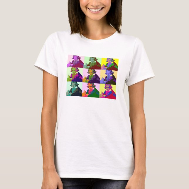 Ludwig Van Beethoven Pop Art T-Shirt (Vorderseite)