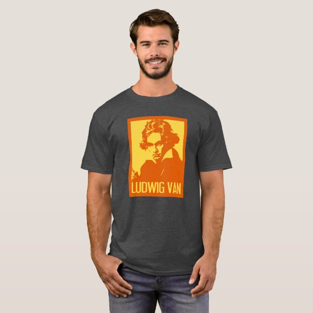 Ludwig Van Beethoven Pop Kunst, Dichtung und Musik T-Shirt (Vorne ganz)