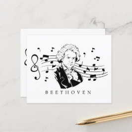 Ludwig van Beethoven Portrait and Bust with Notes