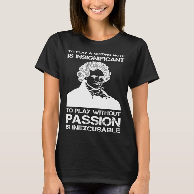 Ludwig van Beethoven Portrait Pianisten Piano Play T-Shirt (Vorderseite)