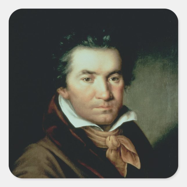 Ludwig van Beethoven Quadratischer Aufkleber (Vorderseite)