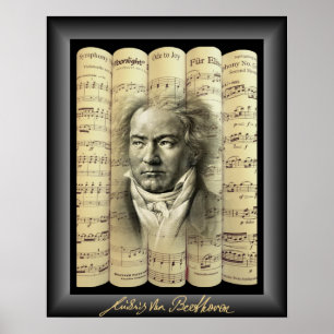 Ludwig van Beethoven~Rolled Classic Sheet Music~ Poster