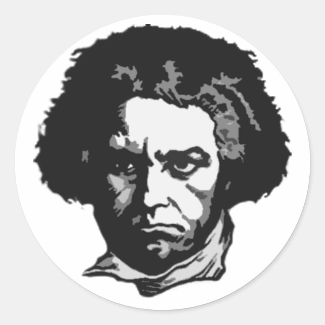 Ludwig Van Beethoven Runder Aufkleber (Vorderseite)