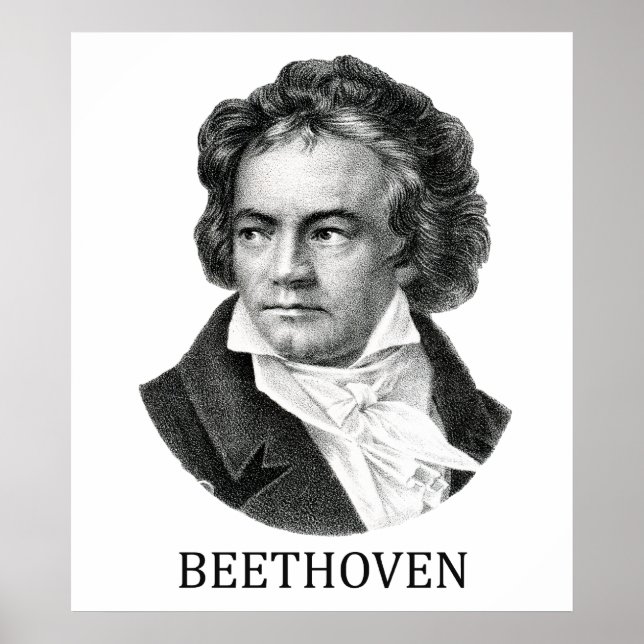 Ludwig van Beethoven, schwarz Poster (Vorne)
