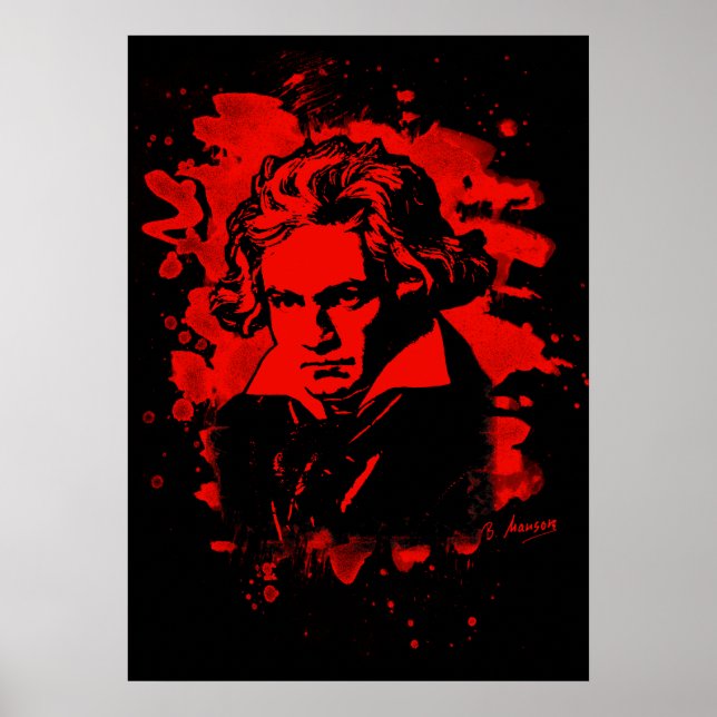 Ludwig Van Beethoven Tribute (red) Poster (Vorne)